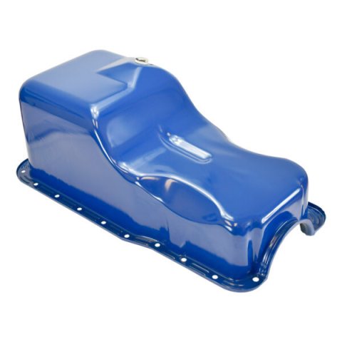 Engine Oil Pan - Front Sump - Stock Capacity - Stock Depth - Steel - Blue Paint - Small Block Ford - Each