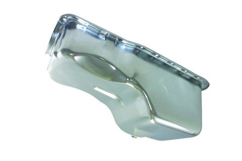 Engine Oil Pan - Rear Sump - Stock Capacity - Stock Depth - Steel - Chrome - Small Block Ford - Each