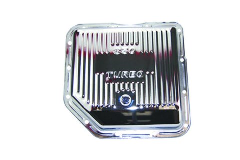 Transmission Pan - Stock Sump - Ribbed - Steel - Chrome - TH350 - Each