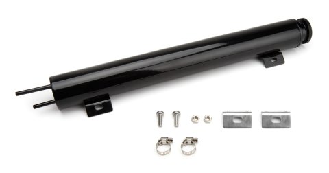 Overflow Tank - 26 oz - 17 in Tall - 2 in Diameter - 1/4 in Hose Barb Inlet - 1/4 in Hose Barb Outlet - Stainless - Black Powder Coat - Each