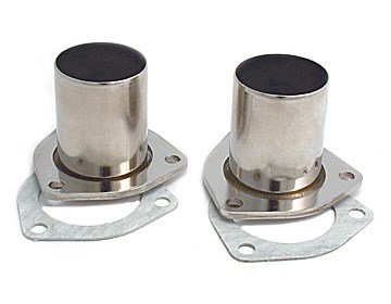 Collector Reducer - 3 in Inlet to 2.5 in OD Outlet - 3-Bolt Flange - Gaskets / Hardware - Steel - Nickel Plated - Pair