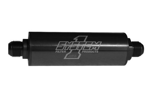 Fuel Filter - Long Billet - In-Line - 35 Micron - Stainless Element - 10 AN Male Inlet - 10 AN Male Outlet - Aluminum - Black Anodized - Each thumbnail 2