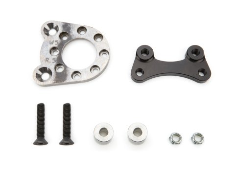 Brake Caliper Bracket - Rear - Bolt-On - 0.5 Degree Camber - 8-Bolt Flange - Aluminum / Steel - Natural / Black Anodized - Wide 5 - Tiger Bolt-On Snout - Kit