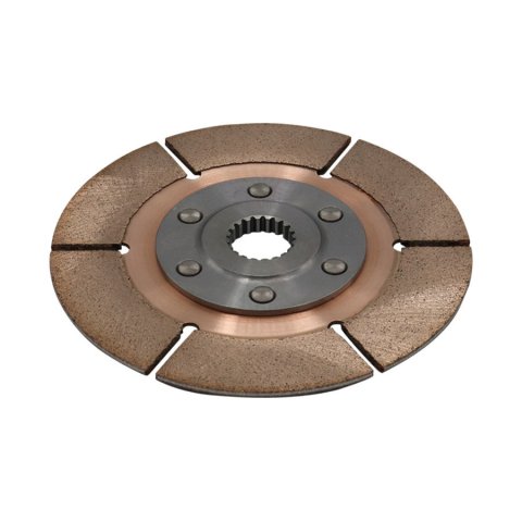 Clutch Disc - Full Circle 6-Rivet - 5.5 in Diameter - 1 in x 23 Spline - Rigid Hub - Metallic - Tilton Clutches - Each
