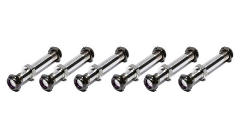 Radius Rod Stud - 1/2-20 in Thread - 3.250 in Long - Hex Nuts Included - Steel / Titanium - Black Oxide / Natural - Set of 6