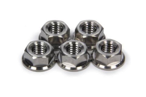 Nut - 3/8-16 in Thread - Hex - Titanium - Natural - Ti22 Front Hub - Set of 5
