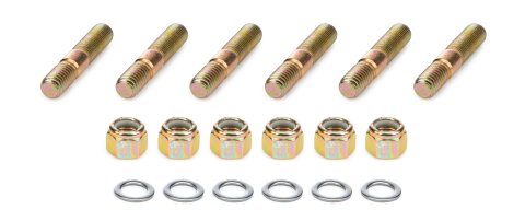 Torque Tube Stud - 3/8-16 in Base Thread - 3/8-24 in Top Thread - 1.875 in Long - Hex Lock Nuts / Washers - Steel - Cadmium - Set of 6 thumbnail 1