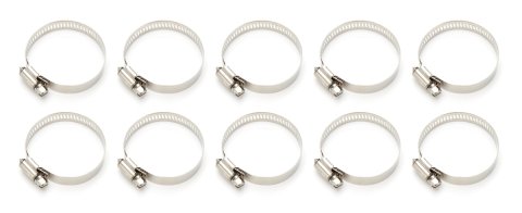 Hose Clamp - Worm Gear - 1-1/2 to 1-3/4 in Hose - Aluminum - Natural - Set of 10