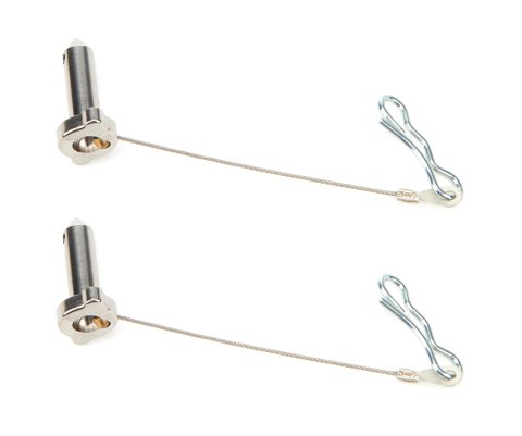 Top Wing Pin - Height Adjustment - 0.625 in Long - 0.25 in OD - Clips - Titanium - Natural - Sprint Car - Pair
