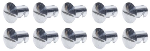 Quick Turn Fastener - Oval Head - Slotted - 7/16 x 0.500 in Body - Aluminum - Natural - Set of 10