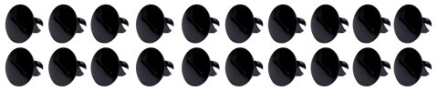 Quick Turn Fastener - Large Oval Head - Slotted - 7/16 x 0.500 in Body - Aluminum - Black Anodized - Set of 10