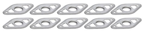 Body Reinforcing Plate - 2 in Wide - 1 in Tall - 1/8 in Rivet Attachment - Stainless - Natural - Quick Turn Fasteners - Set of 10