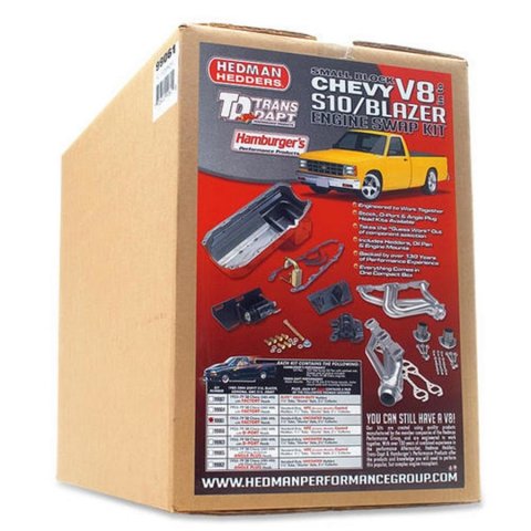 Engine Conversion Kit - Swap In A Box - Gaskets / Hardware / Headers / Mounts / Oil Pan / Pickup Tube - Auto / Manual Trans - 4WD - Small Block Chevy - GM Compact SUV / Truck 1982-2005 - Kit thumbnail 2