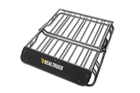Roof Rack - Cargo Basket - Bed Rack Mount - Elevated - Standard - Steel - Black Powder Coat - Universal - Each thumbnail 2