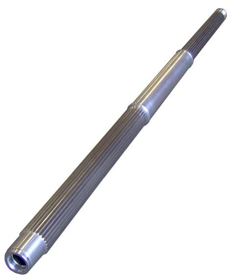 Open Tube Axle - 52 in Long - 14.125 in Center Space - 27 Spline - 1.75 in Nut Diameter - Aluminum - Natural - Triple X Micro / Mini - Kit