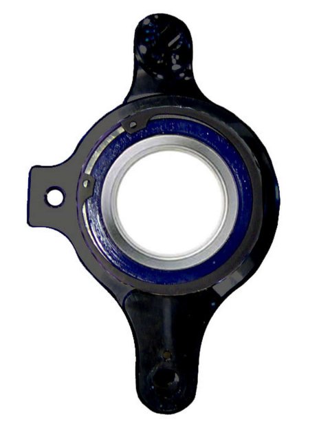 Birdcage - Passenger Side - 1.875 in ID Bearing - 6 in Bolt Hole Center to Center - Bearing / Bolts / Snap Ring - Aluminum - Black Anodized - Micro / Mini - Kit thumbnail 2