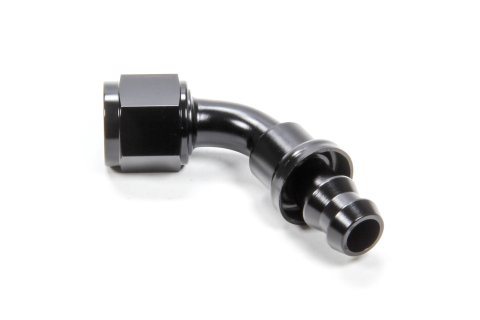 Fitting - Hose End - 60 Degree - 6 AN Hose Barb to 6 AN Female - Aluminum - Black Anodized - Each