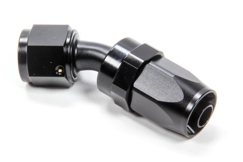 Fitting - Hose End - 30 Degree - 8 AN Hose to 8 AN Female - Swivel - Aluminum - Black Anodized - Each