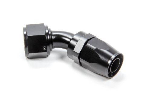 Fitting - Hose End - 45 Degree - 12 AN Hose to 12 AN Female - Swivel - Aluminum - Black Anodized - Each