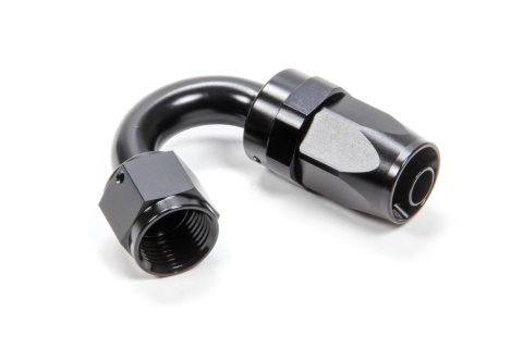 Fitting - Hose End - 150 Degree - 6 AN Hose to 6 AN Female - Swivel - Aluminum - Black Anodized - Each