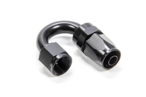 Fitting - Hose End - 180 Degree - 6 AN Hose to 6 AN Female - Swivel - Aluminum - Black Anodized - Each