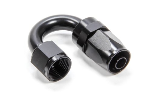 Fitting - Hose End - 180 Degree - 8 AN Hose to 8 AN Female - Swivel - Aluminum - Black Anodized - Each