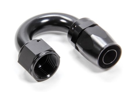 Fitting - Hose End - 180 Degree - 12 AN Hose to 12 AN Female - Swivel - Aluminum - Black Anodized - Each