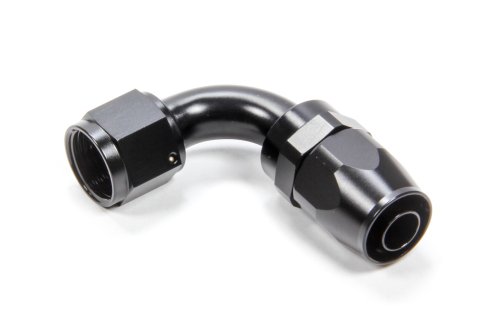 Fitting - Hose End - 90 Degree - 10 AN Hose to 10 AN Female - Swivel - Aluminum - Black Anodized - Each