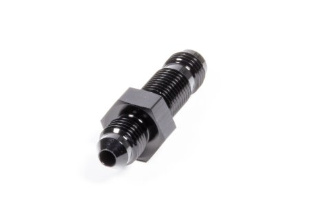 Fitting - Bulkhead - Straight - 4 AN Male to 4 AN Male Bulkhead - Aluminum - Black Anodized - Each