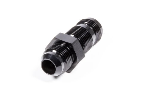 Fitting - Bulkhead - Straight - 10 AN Male to 10 AN Male Bulkhead - Aluminum - Black Anodized - Each