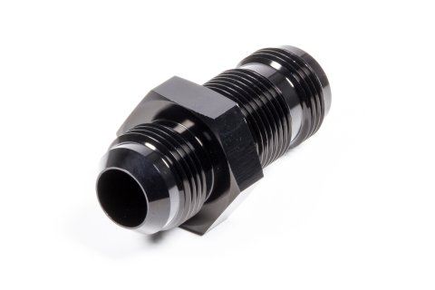 Fitting - Bulkhead - Straight - 12 AN Male to 12 AN Male Bulkhead - Aluminum - Black Anodized - Each