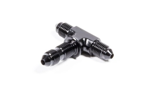 Fitting - Bulkhead Tee - 3 AN Male x 3 AN Male x 3 AN Male Bulkhead - Aluminum - Black Anodized - Each