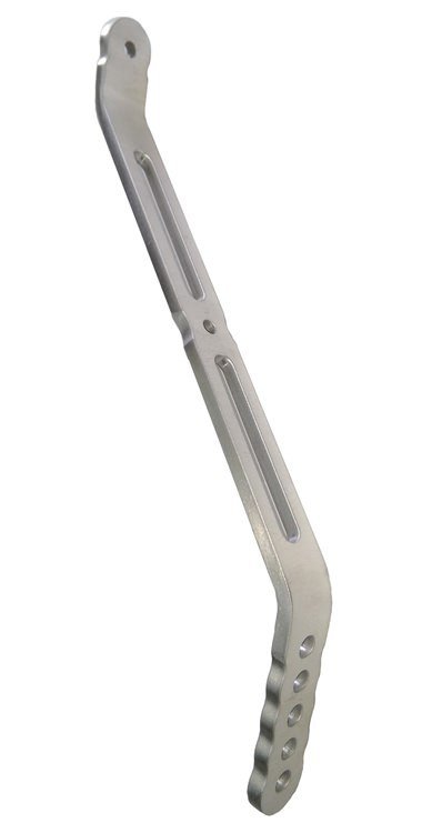 Wing Strap - Nose - Bent - Adjustable - 10.5 to 8.5 in Adjustable Height - Aluminum - Natural - Triple X Sprint Car - Each