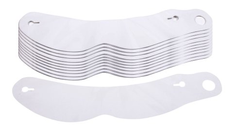 Helmet Shield Tear Off - 2 mm Thick - 11.75 in Center to Center - Nose Notch - Plastic - Clear - Impact Big Champ Helmets - Set of 200