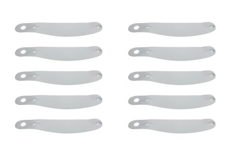 Helmet Shield Tear Off - 2 mm Thick - 11.5 in Center to Center - Plastic - Clear - Arai / Bell / HJC / Icon / Shoei Helmets - Set of 200