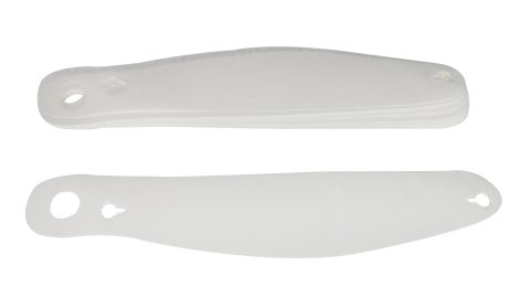 Helmet Shield Tear Off - 2 mm Thick - 13 in Center to Center - Plastic - Clear - Aria GP7 - Set of 200 thumbnail 1