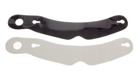 Helmet Shield Tear Off - 2 mm Thick - 11.5 in Center to Center - Nose Notch - Plastic - Smoked - Impact / Simpson Helmets - Set of 5 thumbnail 2