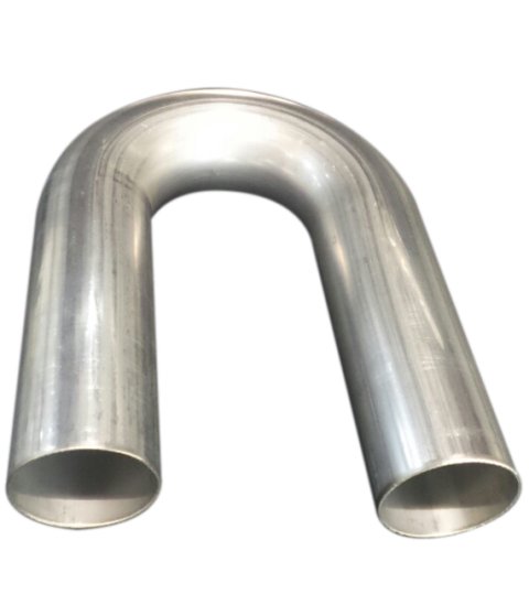 Exhaust Bend - 180 Degree - 3.5 in Diameter - 4.5 in Radius - 16 Gauge - Stainless - Natural - Each