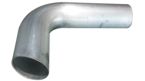 Aluminum Tubing Bend - 90 Degree - 4 in Diameter - 6 in Radius - 0.065 in Thickness - Aluminum - Natural - Each thumbnail 1