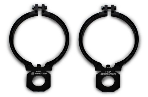 Fire Suppression Mount - Clamp-On - 1-1/4 in Tubing - 5-1/4 in Fire Bottle - Aluminum - Black Anodized - Pair