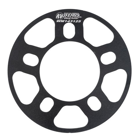 Wheel Spacer - 5 x 5.00 in Bolt Pattern - 0.125 in Thick - Aluminum - Black Anodized - Each