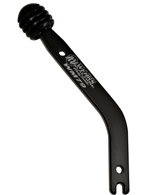 Shifter Stick - Single Bend - 7.5 in Length - 3/8-16 in Thread - Hardware / Knob Included - Aluminum - Black Anodized - Each