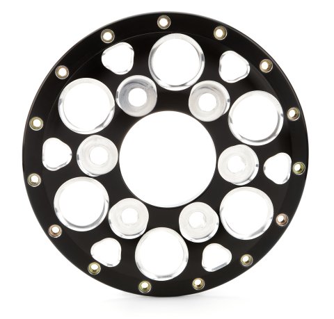Wheel Center Section - Magnum 6-Pin - Lug Mount Center - Aluminum - Black Anodized / Machined - 15 in Wheel - Each