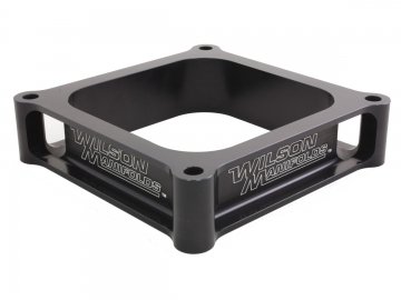 Carburetor Spacer - Lightweight - 2 in Thick - Open - Dominator Flange - Aluminum - Black Anodized - Each thumbnail 1