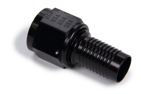 Fitting - Hose End - HS-79 - Straight - 12 AN Hose Crimp to 12 AN Female O-Ring - Aluminum - Black Anodized - Each