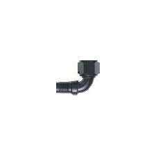 Fitting - Hose End - HS-79 - 90 Degree - 16 AN Hose Crimp to 12 AN Female - Aluminum - Black Anodized - Each