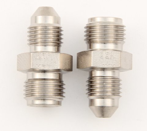 Fitting - Adapter - Straight - 3 AN Male to 7/16-24 in Inverted Flare Male - Steel - Nickel Plated - 1/4 in Hardline - Pair