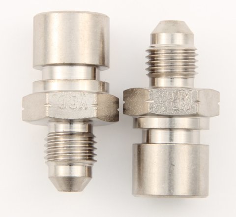Fitting - Adapter - Straight - 10 mm x 1.00 Inverted Flare Female to 4 AN Male - Steel - Nickel Plated - Pair