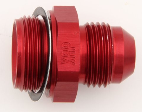 Carburetor Inlet Fitting - Straight - 8 AN Male to 7/8-20 in Male - Aluminum - Red Anodized - Holley Carburetors - Each