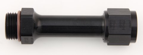 Fitting - Adapter - Straight - 8 AN Female Swivel to 3/4-16 in Male - Extended - Aluminum - Black Anodized - Each